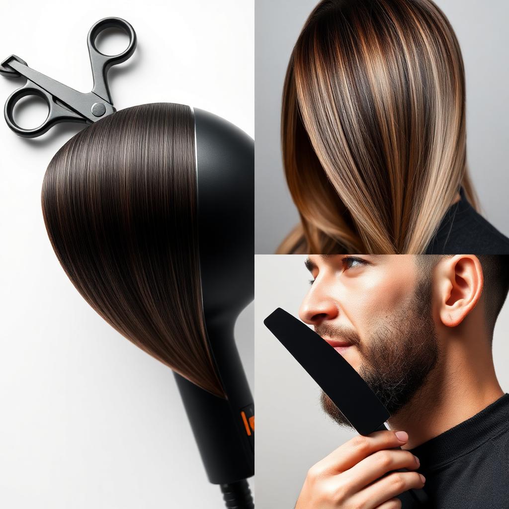 Peluquera texturizando un corte de tendencia con tijera de entresacar en el salón escuela